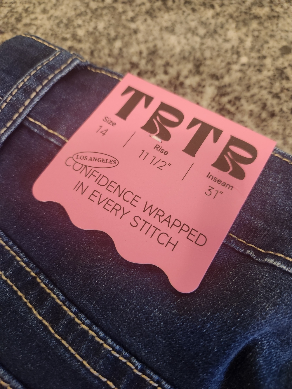 Tractr Dark Wash Bow High Waisted Wide Leg Jeans - Picture 4 of 7